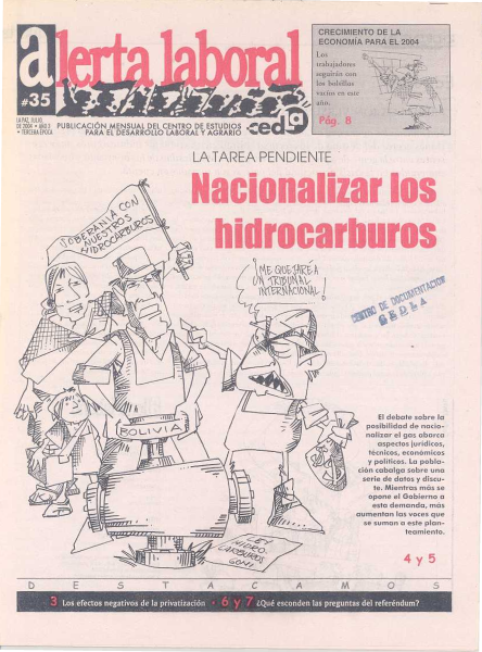 Alerta Laboral 35: Nacionalizar los hidrocarburos